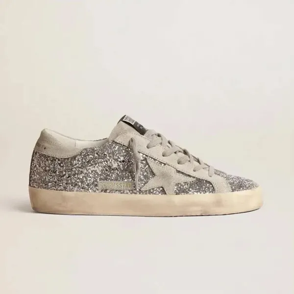 Golden Goose Superstar Glitter Silver Sneakers - 1