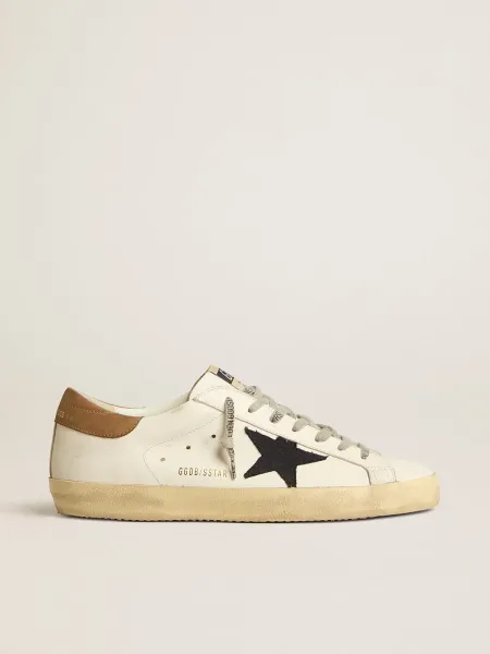 Golden Goose Superstar White and Brown Leather Sneakers - 1
