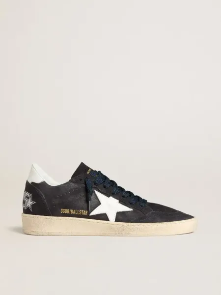 Golden Goose Ball Star Navy Suede Sneakers - 1