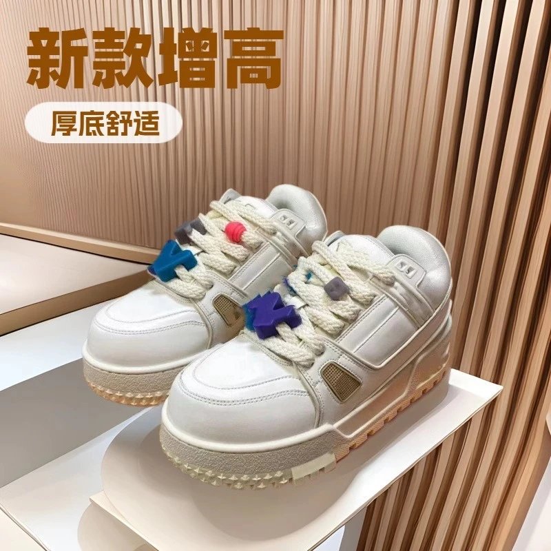 2026 spring new thick-soled height-increasing shoes casual white shoes