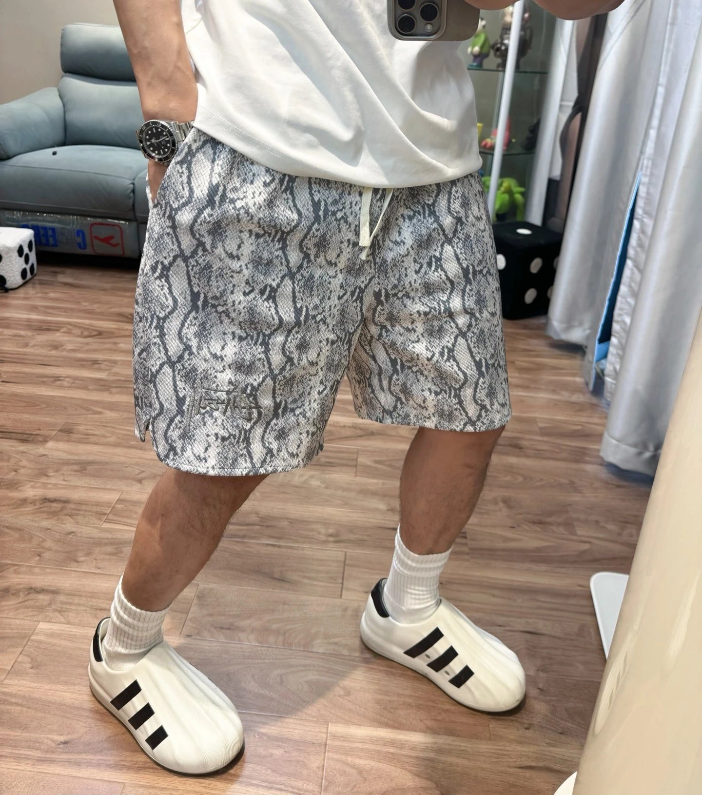 STU Summer Python Print Split Shorts