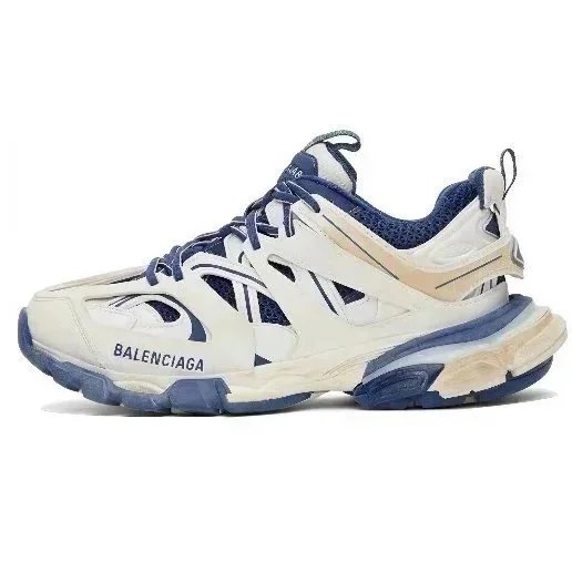 track white blue distressed