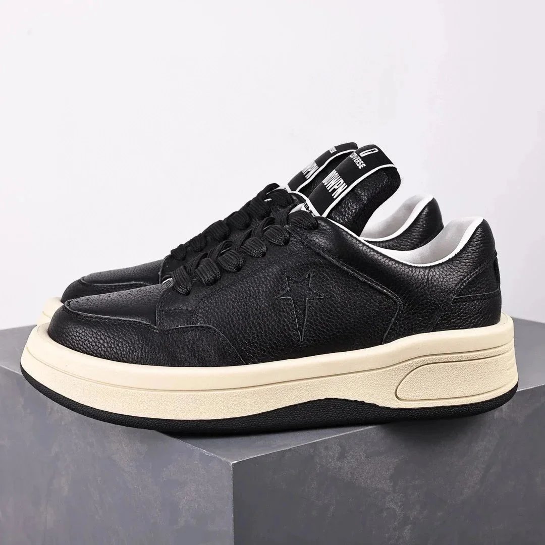 RO Black Face Black Leather Low Top