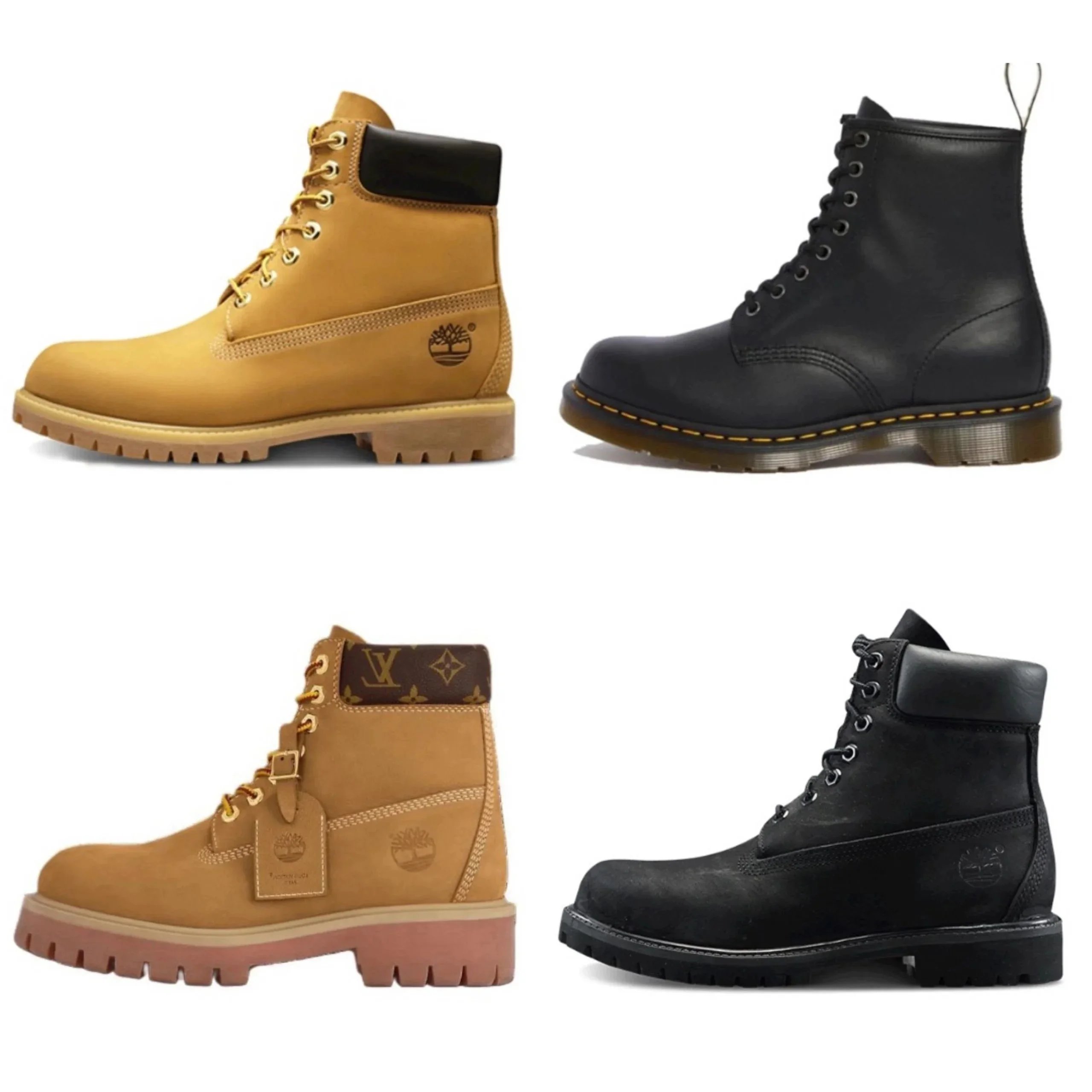 Black Louis Vuitton Timberland Boots