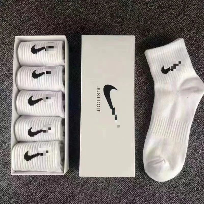 Men's and women's running socks, pure cotton mid tube socks, summer ins boxed long socks, basketball sports trend, anti odor, versatile high tube