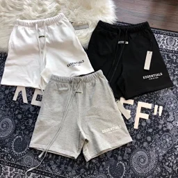 thumbnail for FEAR OF GOD double-line ESSENTIALS reflective letter printing FOG men's and women's same cotton casual shorts