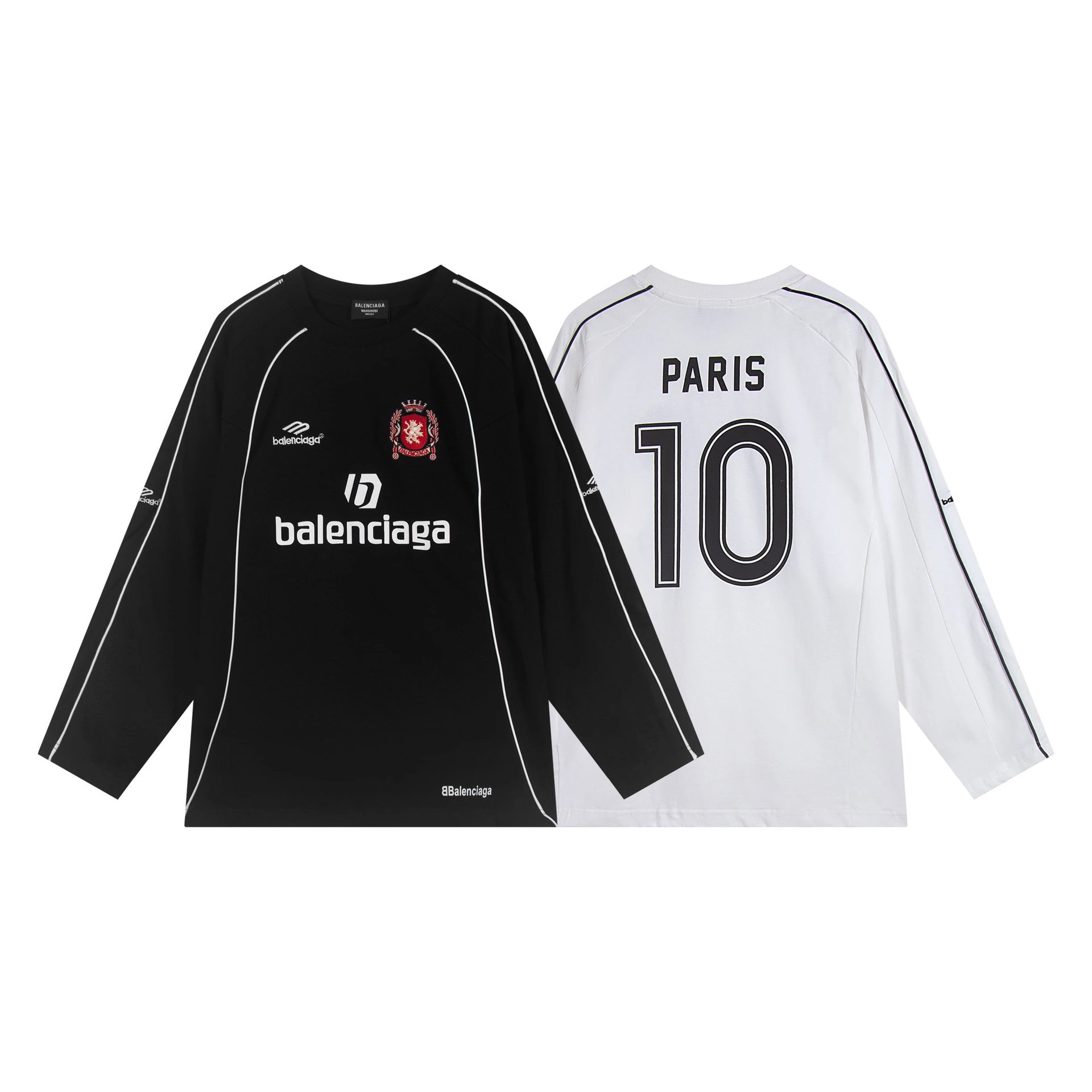B Spring/Summer New Arrival Crew Neck Long Sleeve Jersey T-Shirt for Couples Men and Women Trendy