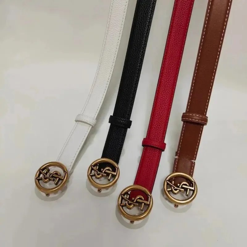 Leather Belt White Black Red B