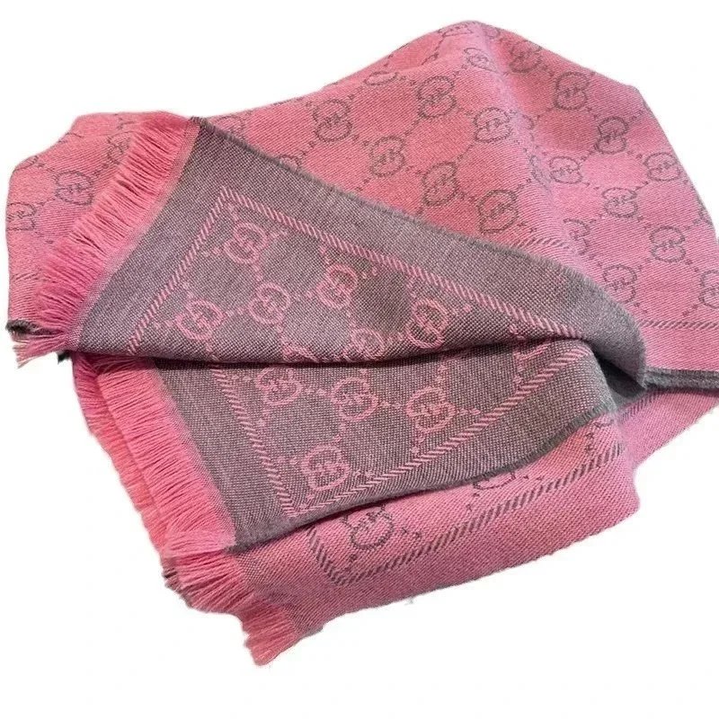 Gucci Monogram Pink Wool Scarf