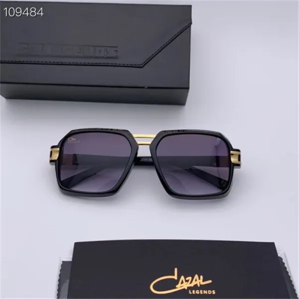 Design Cazal 951 Black and Gold Oversized Square Sunglasses - 7