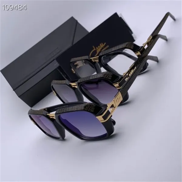 Design Cazal 951 Black and Gold Oversized Square Sunglasses - 10