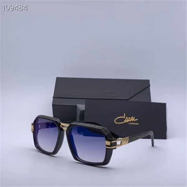 Design Cazal 951 Black and Gold Oversized Square Sunglasses - 4
