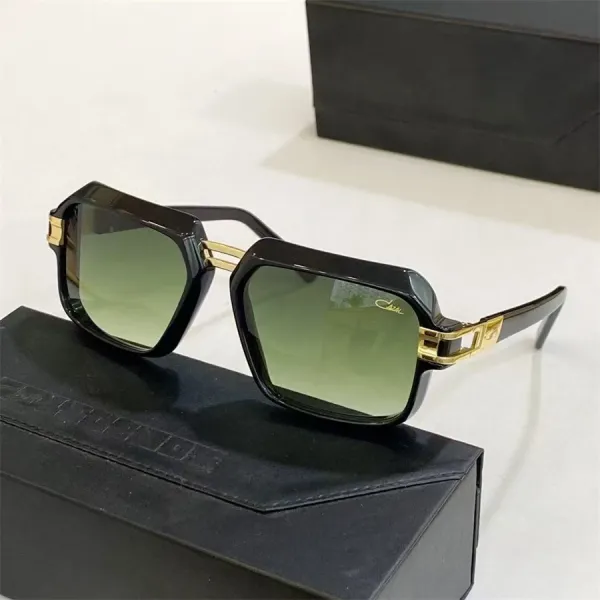 Design Cazal 951 Black Frame Gold Accents Green Gradient Lens Sunglasses - 1