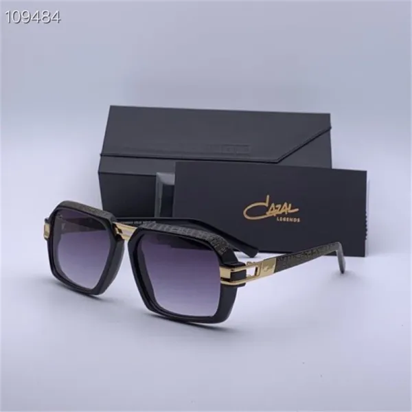 Design Cazal 951 Black and Gold Oversized Square Sunglasses - 5
