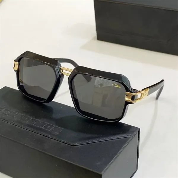 Design Cazal 951 Black and Gold Oversized Square Sunglasses - 1