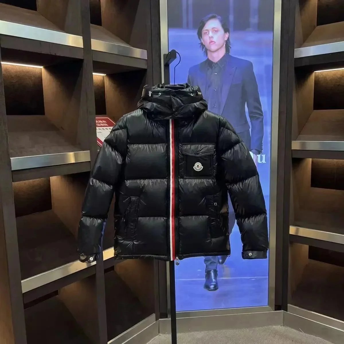 Moncler Down Jacket Black Hood