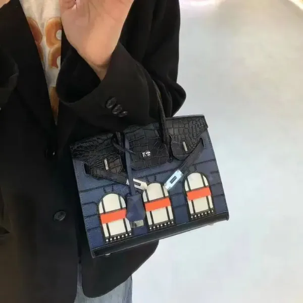 Hermès Mini Birkin 20cm Crocodile and Taurillon Leather with Arch Motif Hardware Handbag - 1