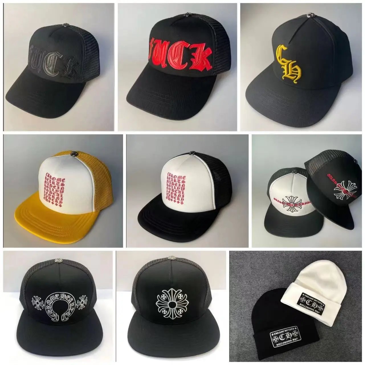 Cro x embroidered peaked cap cross-border trendy brand foreign trade new couple summer sun hat wholesale in stock