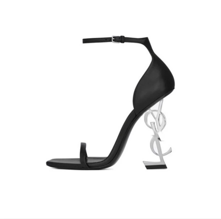 10CM Black Silver Heel Matte