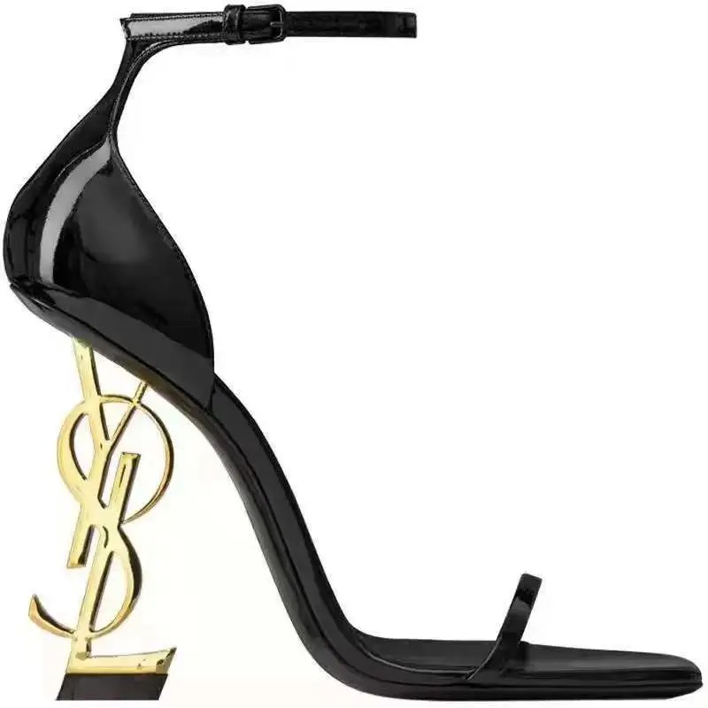 10cm Gold Heel Black