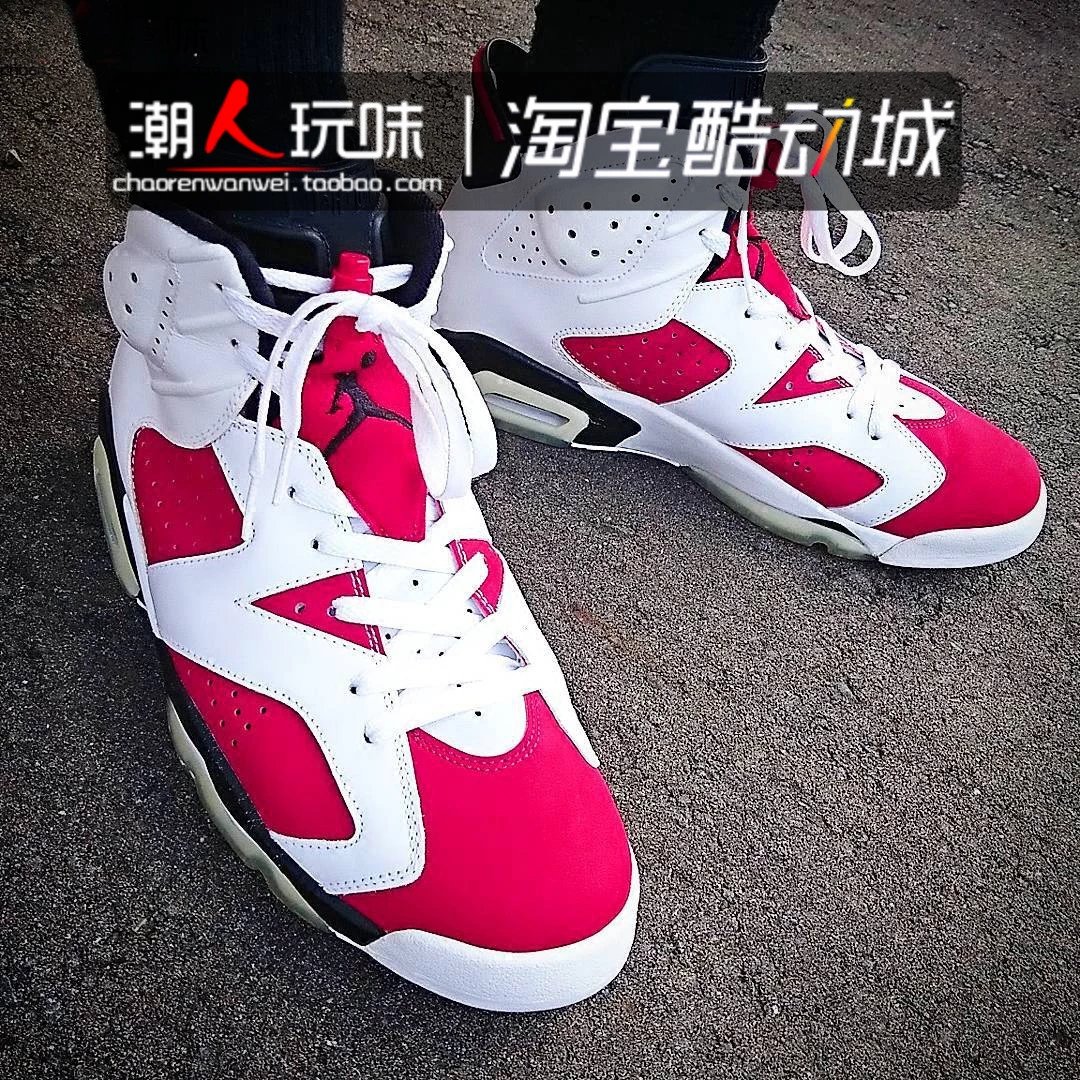 【爆款精品】潮人玩味 Air Jordan 6 Carmine AJ6 胭脂红乔6女鞋 384665-160
