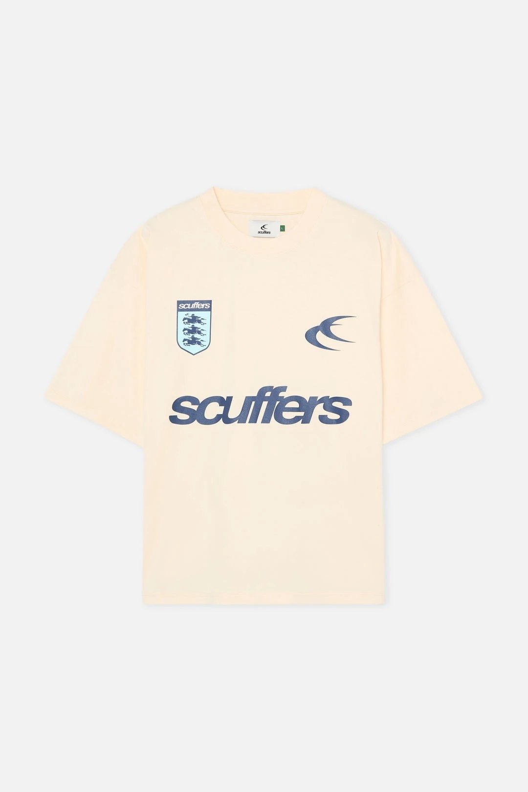 Scuffers T-Shirts Boxy Fit Graphic Logo T-Shirt — M02 - Light Apricot
