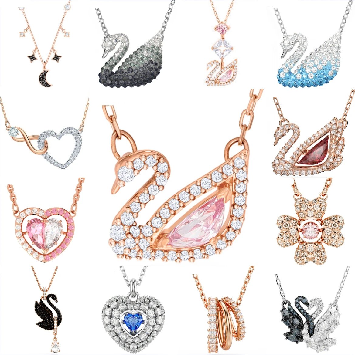 Swarovski Swan Pendant Necklaces