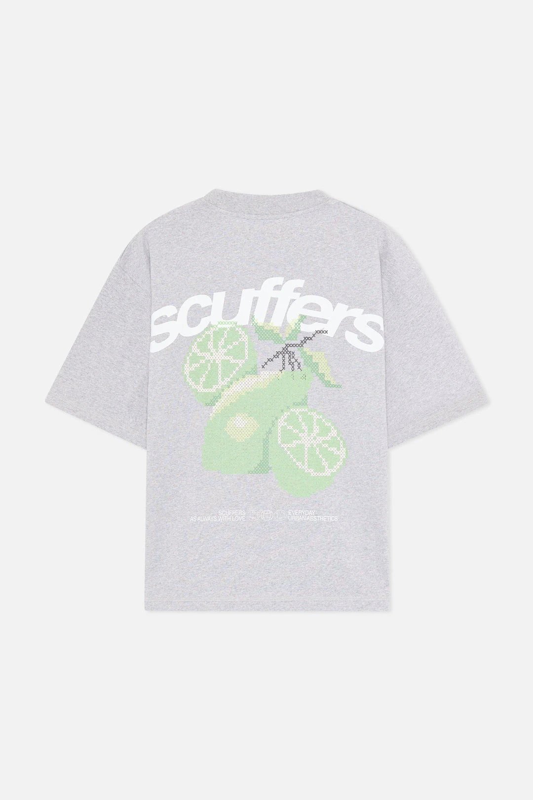 Scuffers T-Shirts Boxy Fit Graphic Logo T-Shirt — N03- Grey/gray