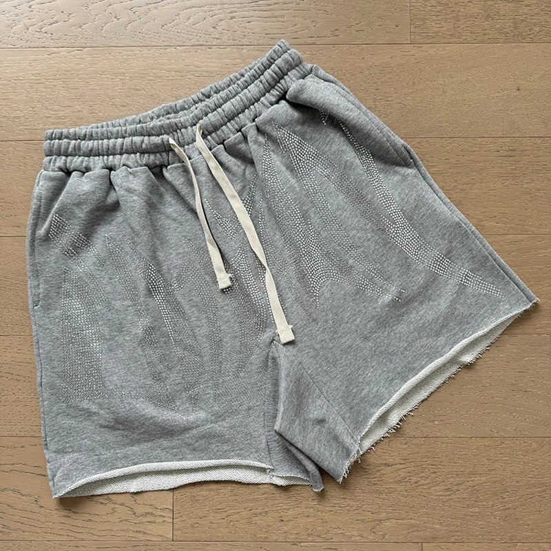 Mixed Emotion Hoodies & Sweatshirts Zip-Up Rhinestone Graphic Hoodie — X0018 Grey