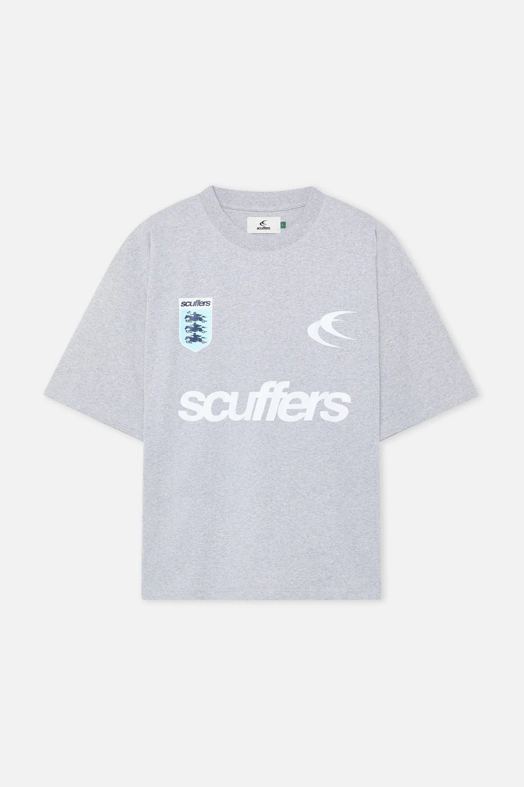 Scuffers T-Shirts Boxy Fit Graphic Logo T-Shirt — M03- Grey/gray