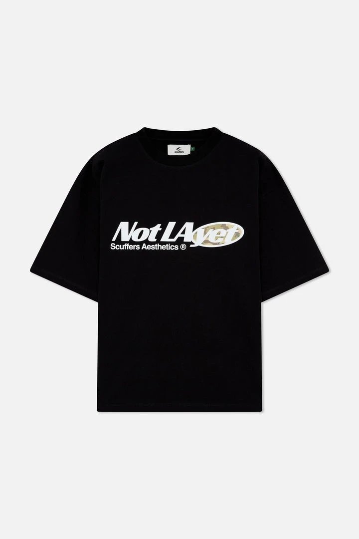 Scuffers T-Shirts Boxy Fit Graphic Logo T-Shirt — L02- Black/Black
