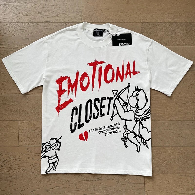 Mixed Emotion Hoodies & Sweatshirts Zip-Up Rhinestone Graphic Hoodie — X0001 White/Red
