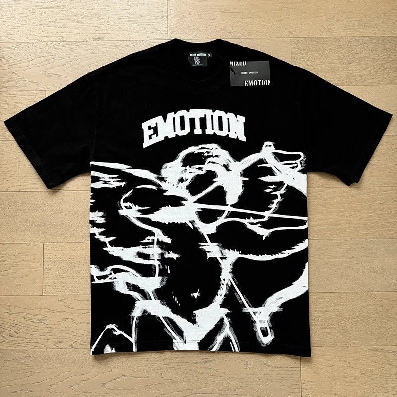 Mixed Emotion Hoodies & Sweatshirts Zip-Up Rhinestone Graphic Hoodie — X0003 Black