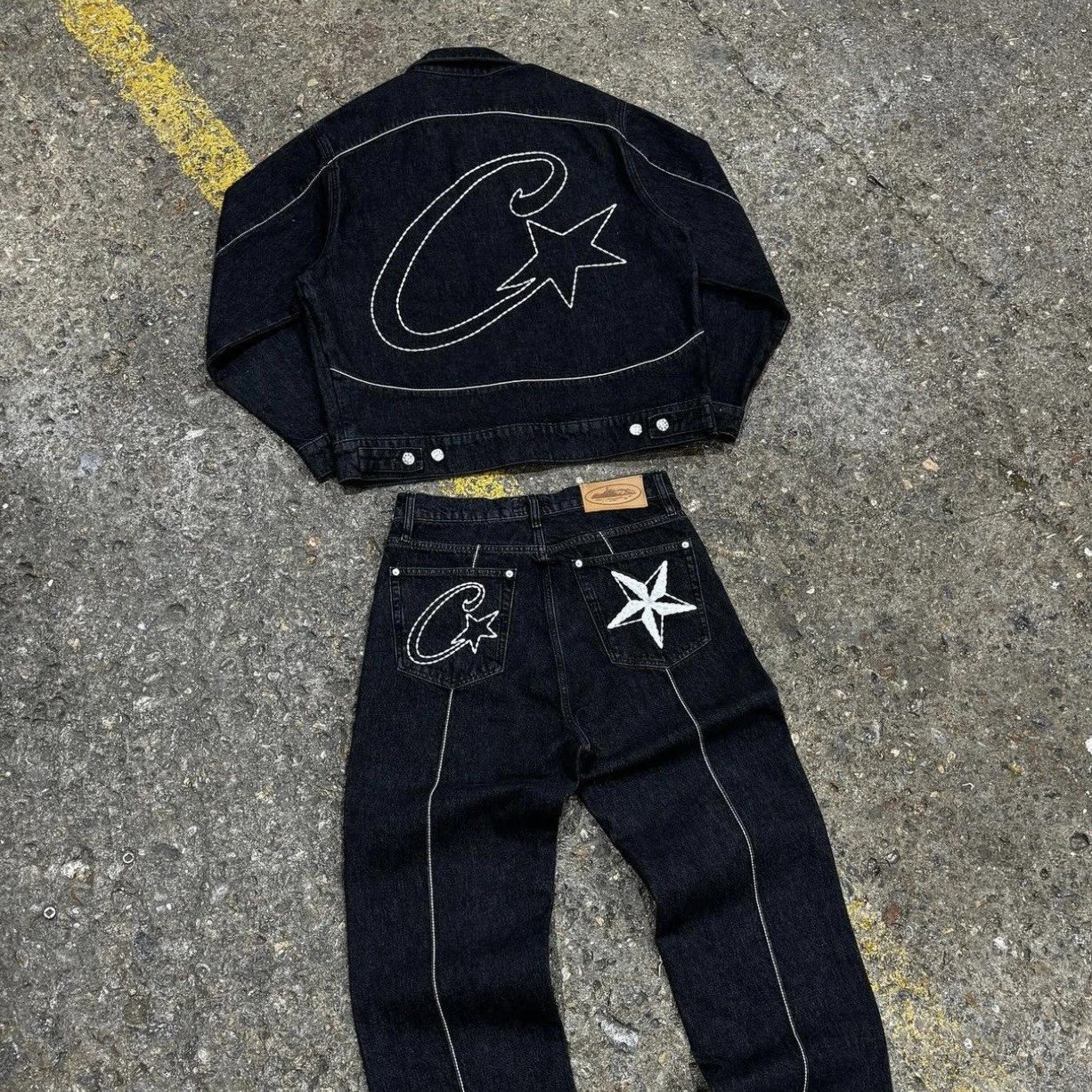 Alcatraz Shorts Ship Print Jeans Corteiz Trendy Hip Hop Skateboard Casual Streetwear -reptz01