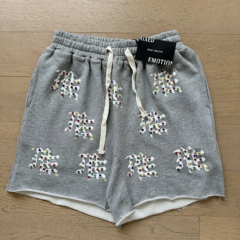 Mixed Emotion Hoodies & Sweatshirts Zip-Up Rhinestone Graphic Hoodie — X0017 Grey