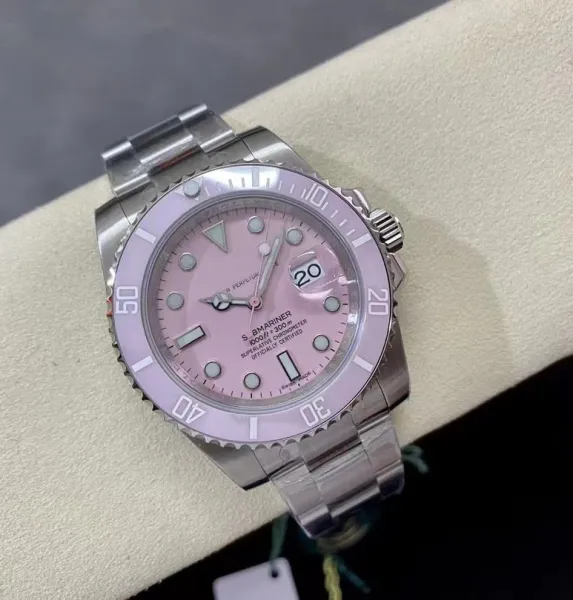 Rolex Submariner Pink Dial Stainless Steel Watch Watches - 1