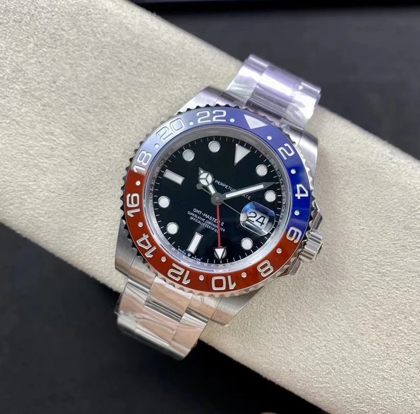 Rolex GMT-Master II Black Dial Gold Watch Watches - 6