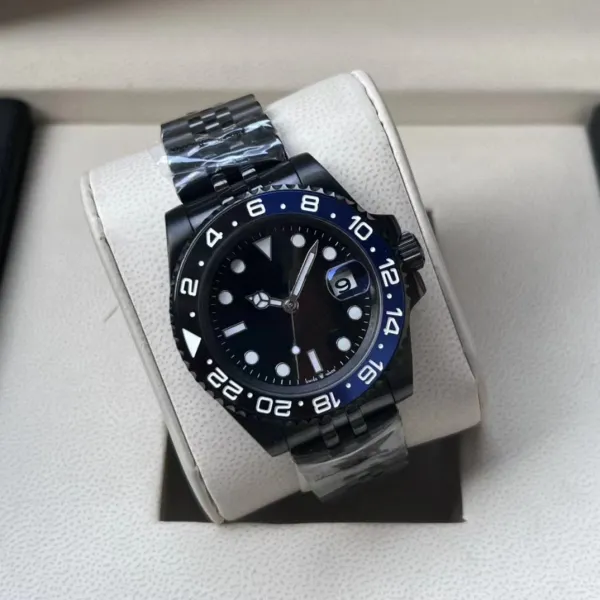Rolex GMT-Master II Black Dial Blue Bezel Watch Watches - 1