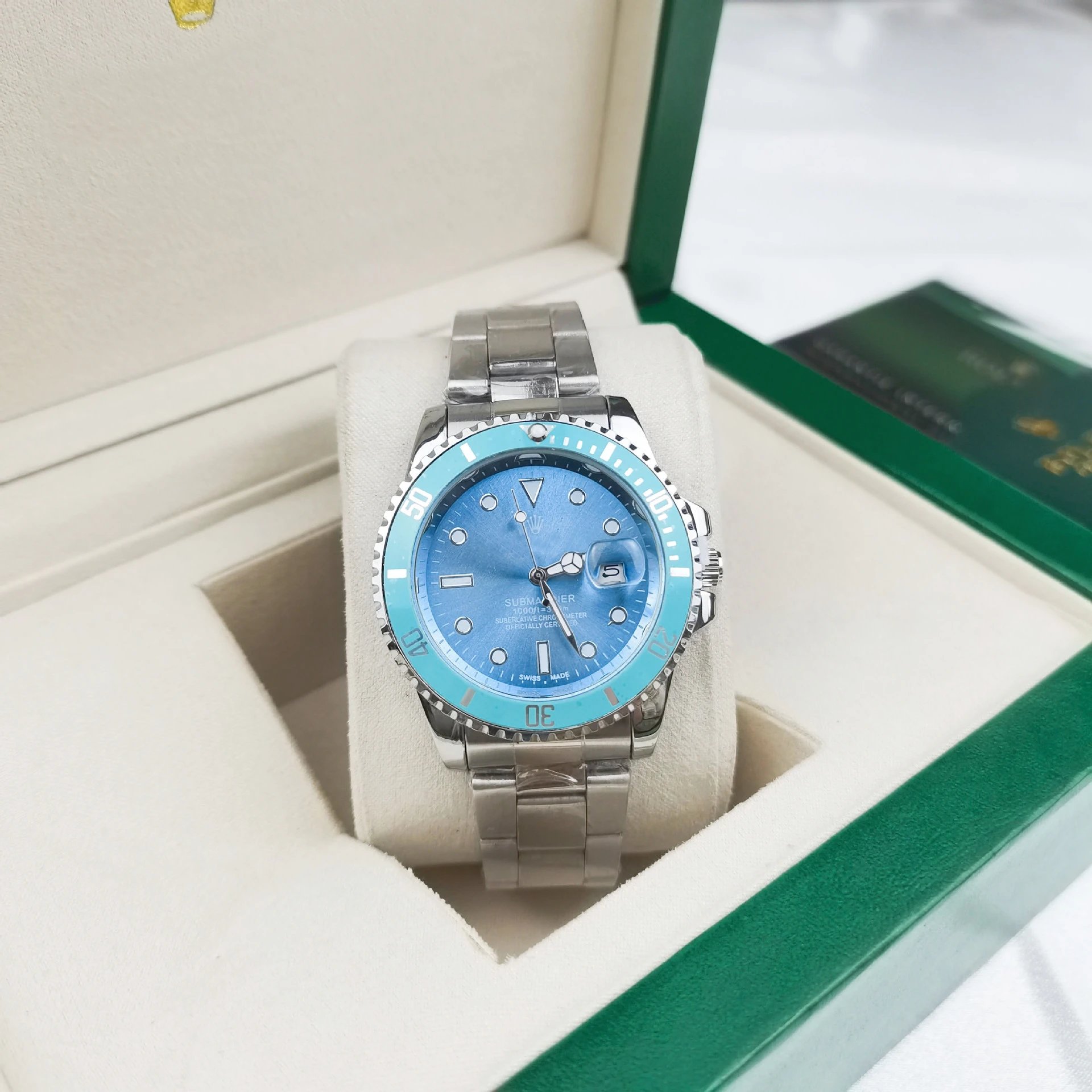 Rolex Submariner Blue Dial with Tiffany Blue Bezel Mechanical Watch Watches