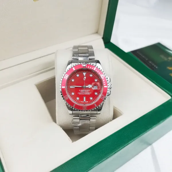 Rolex Submariner Red Dial Steel Watch Watches - 1