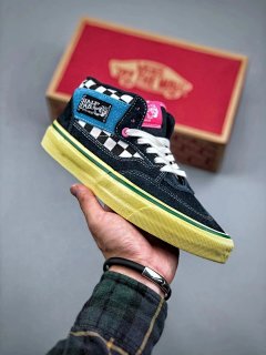 Tokyo street brand/Liberaiders x Vault OG Half Cab "Multi" full week flip series classic mid top suede casual sports skateboard shoes "flip fur, navy blue, pink black and white checkerboard pattern