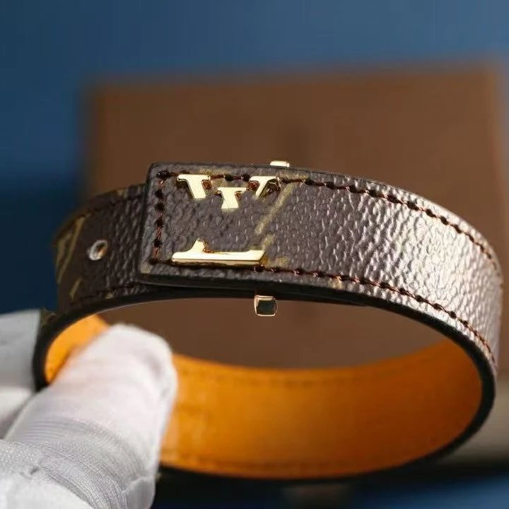 Louis Vuitton Jewelry Leather Cord Logo Plate Bracelet image 5
