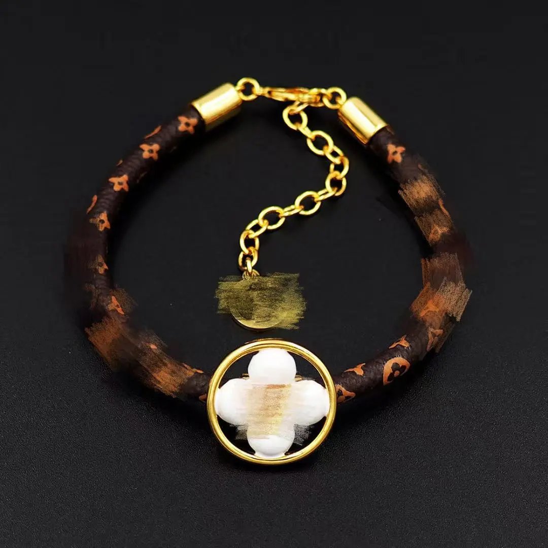 Louis Vuitton Jewelry Leather Cord Logo Plate Bracelet — Style 25