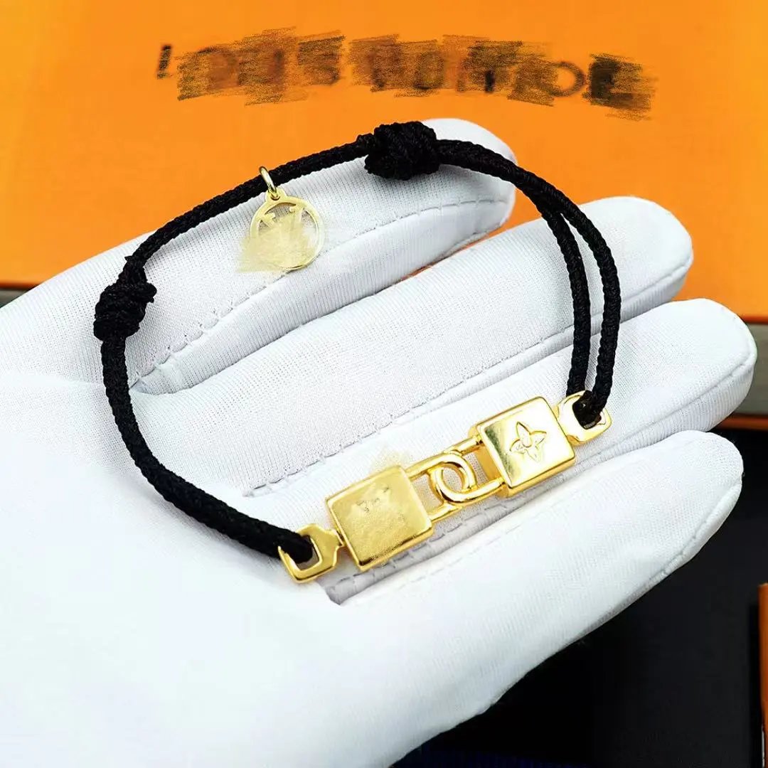 Louis Vuitton Jewelry Leather Cord Logo Plate Bracelet — Style 30