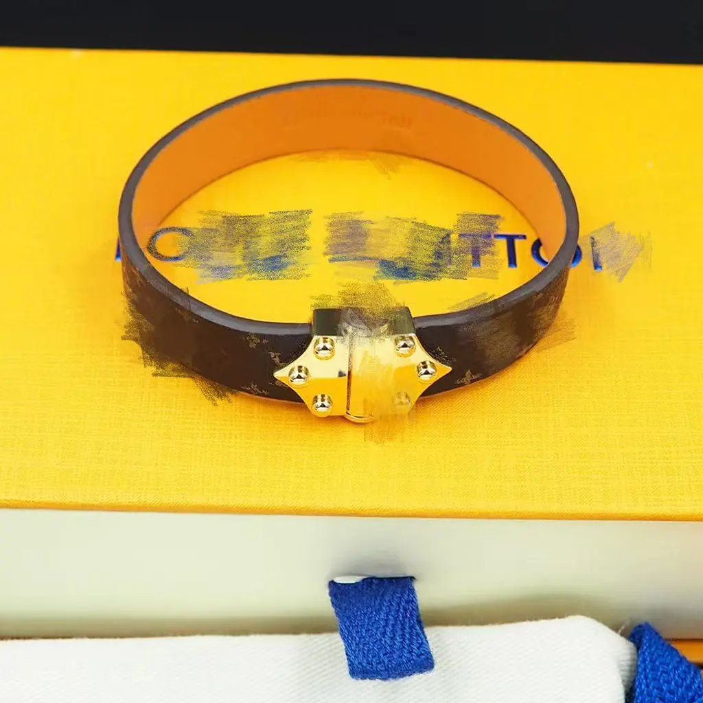 Louis Vuitton Jewelry Leather Cord Logo Plate Bracelet — Style 38