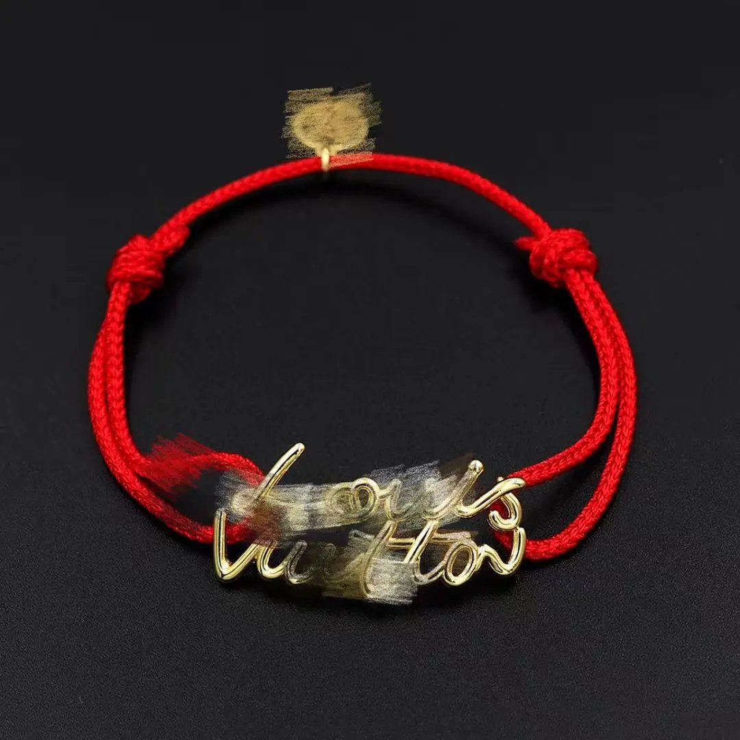 Louis Vuitton Jewelry Leather Cord Logo Plate Bracelet — Style 26