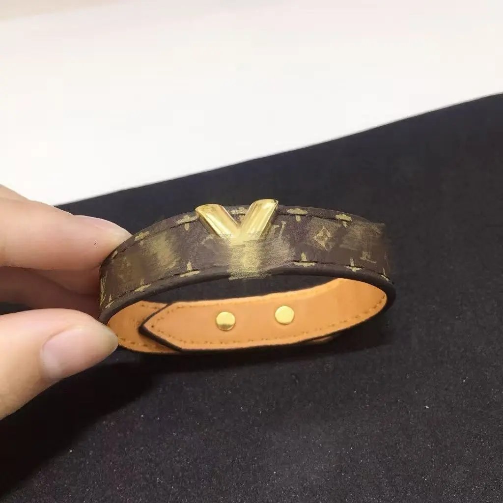 Louis Vuitton Jewelry Leather Cord Logo Plate Bracelet — Style 11