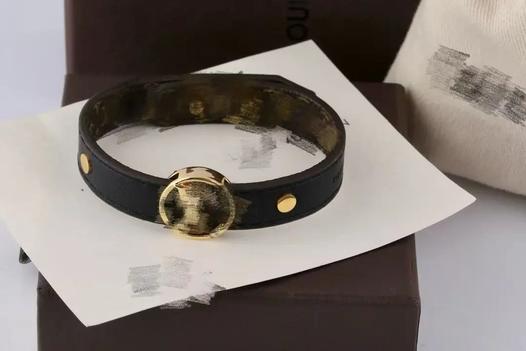 Louis Vuitton Jewelry Leather Cord Logo Plate Bracelet — Style 16