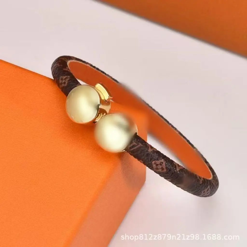Louis Vuitton Jewelry Leather Cord Logo Plate Bracelet — Style 19