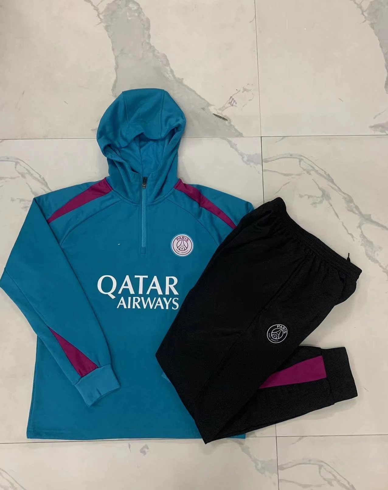 2425 Half-Zip Hoodie Paris Lake Blue-Paris